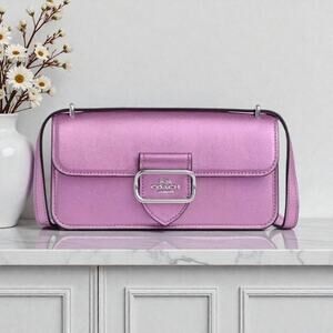 Coach Morgan Crossbody Leather Purse in Metallic Lilac CO984